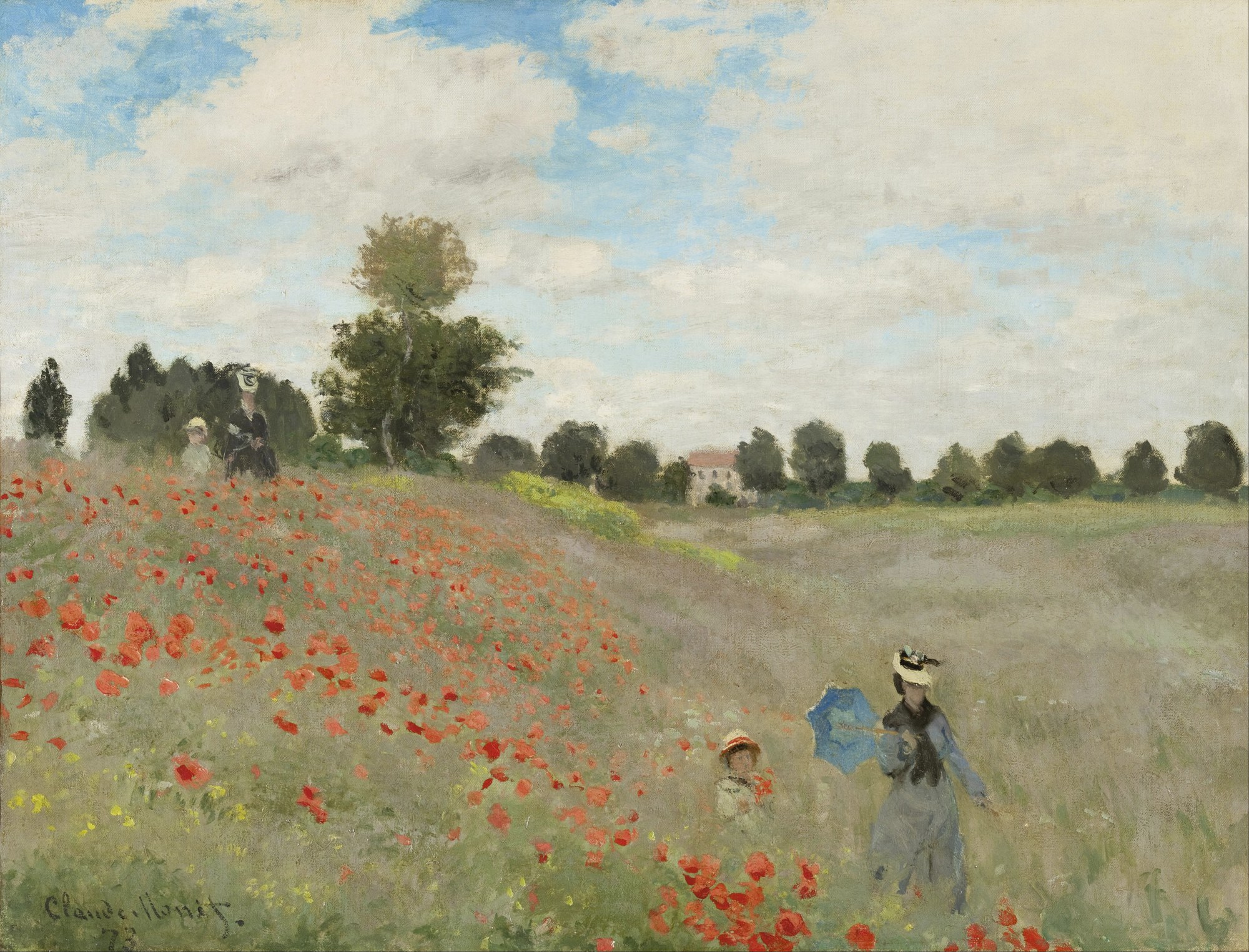 Klaprozenveld van Claude Monet, volledig afgebeeld