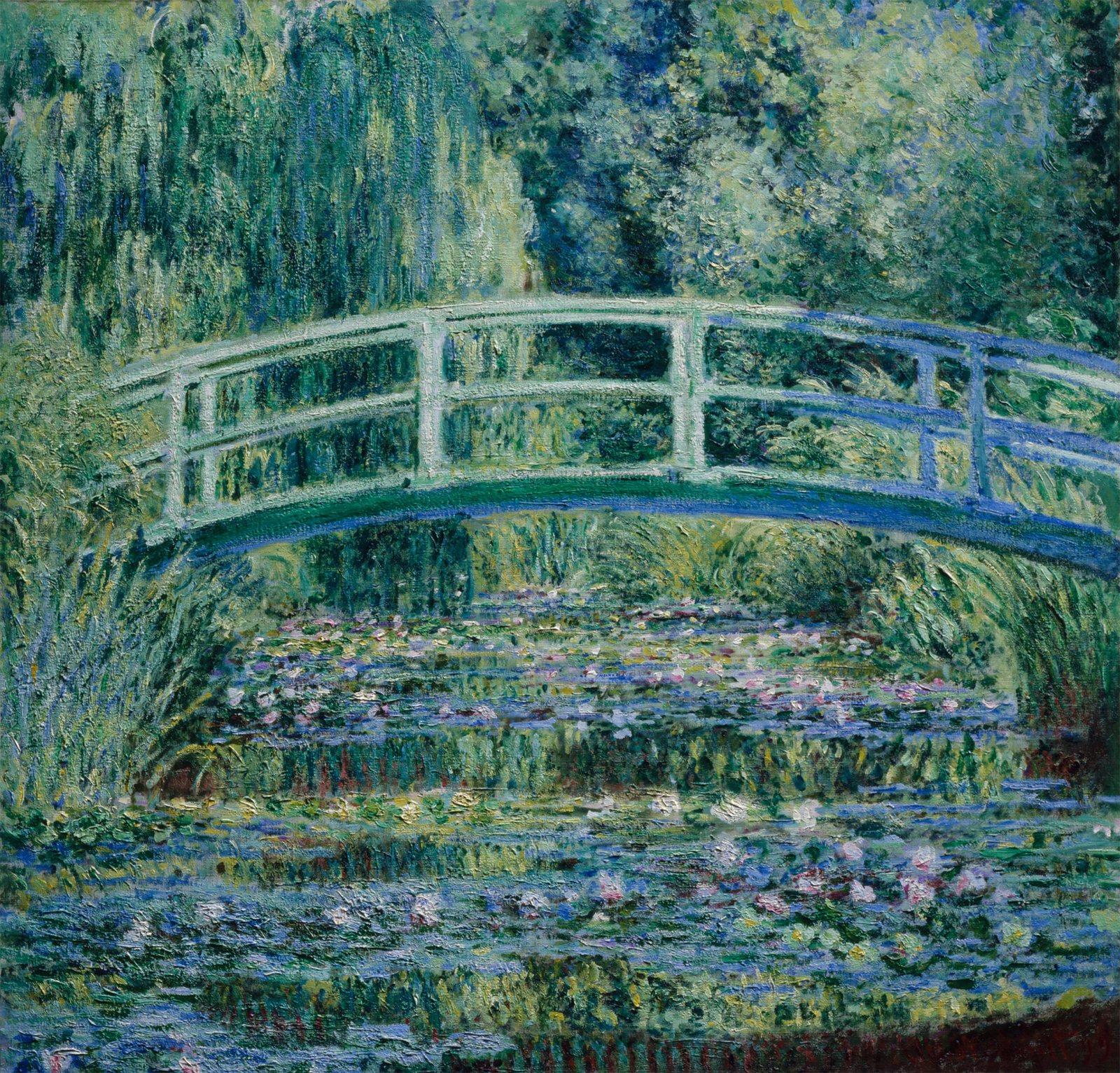 Japanse brug van Claude Monet, volledig afgebeeld