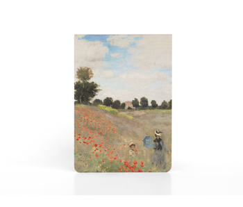 Blanco notepad A6, Claude Monet, Veld met klaprozen