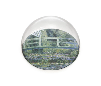 Glazen bolle  presse papier, Monet, Japanse brug