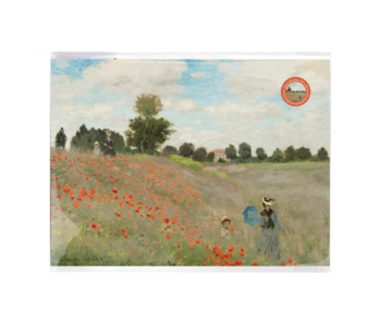 Mini  Poster A3, Monet, Veld met klaprozen