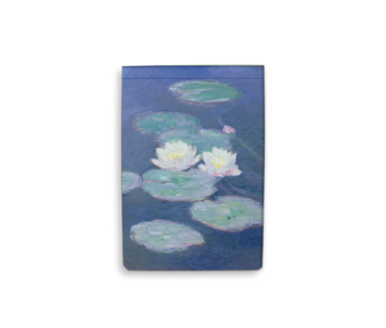 Blanco notepad A6, Claude Monet, Waterlelies  in avondlicht